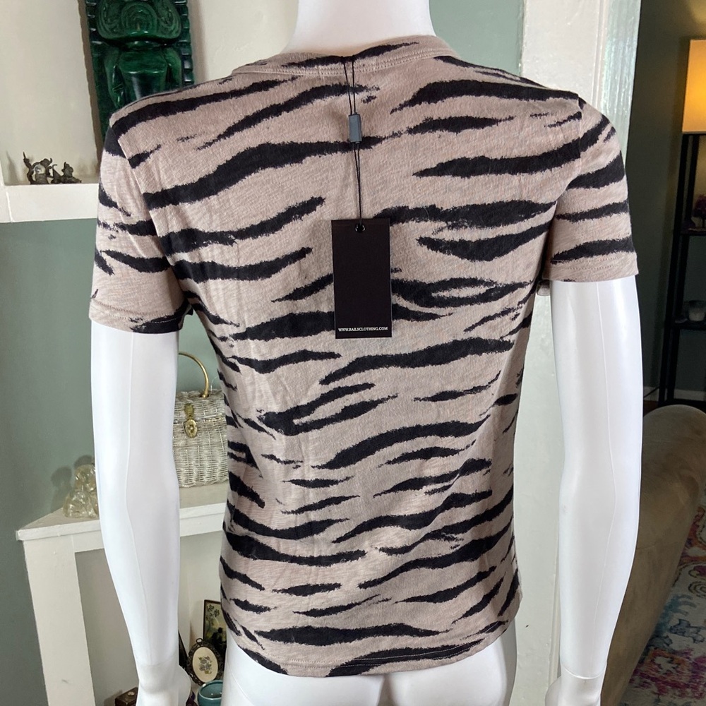 NWT New Rails The Fitted Crew Watercolor Tiger Stripe T-Shirt Tee Top Blouse XS - Picture 7 of 9
